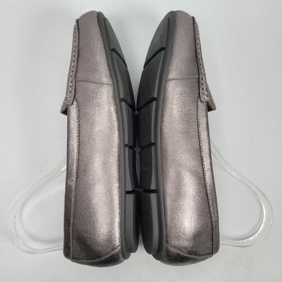 Vionic Women's Metallic Silver Leather Loafer Slip-On Shoes US Size 12 - Picture 6 of 8